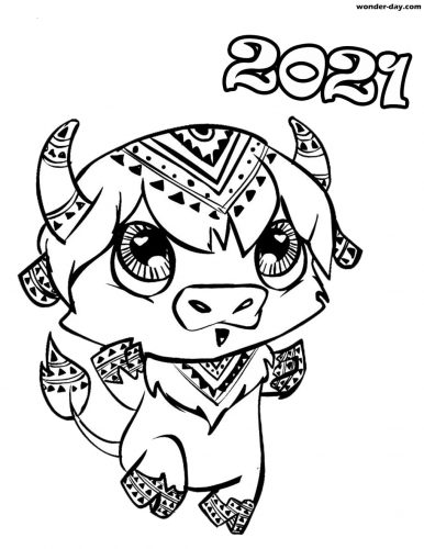 Year of the Ox 2021 Colouring Page 3